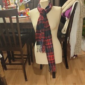 Red and Black Plaid Scarf